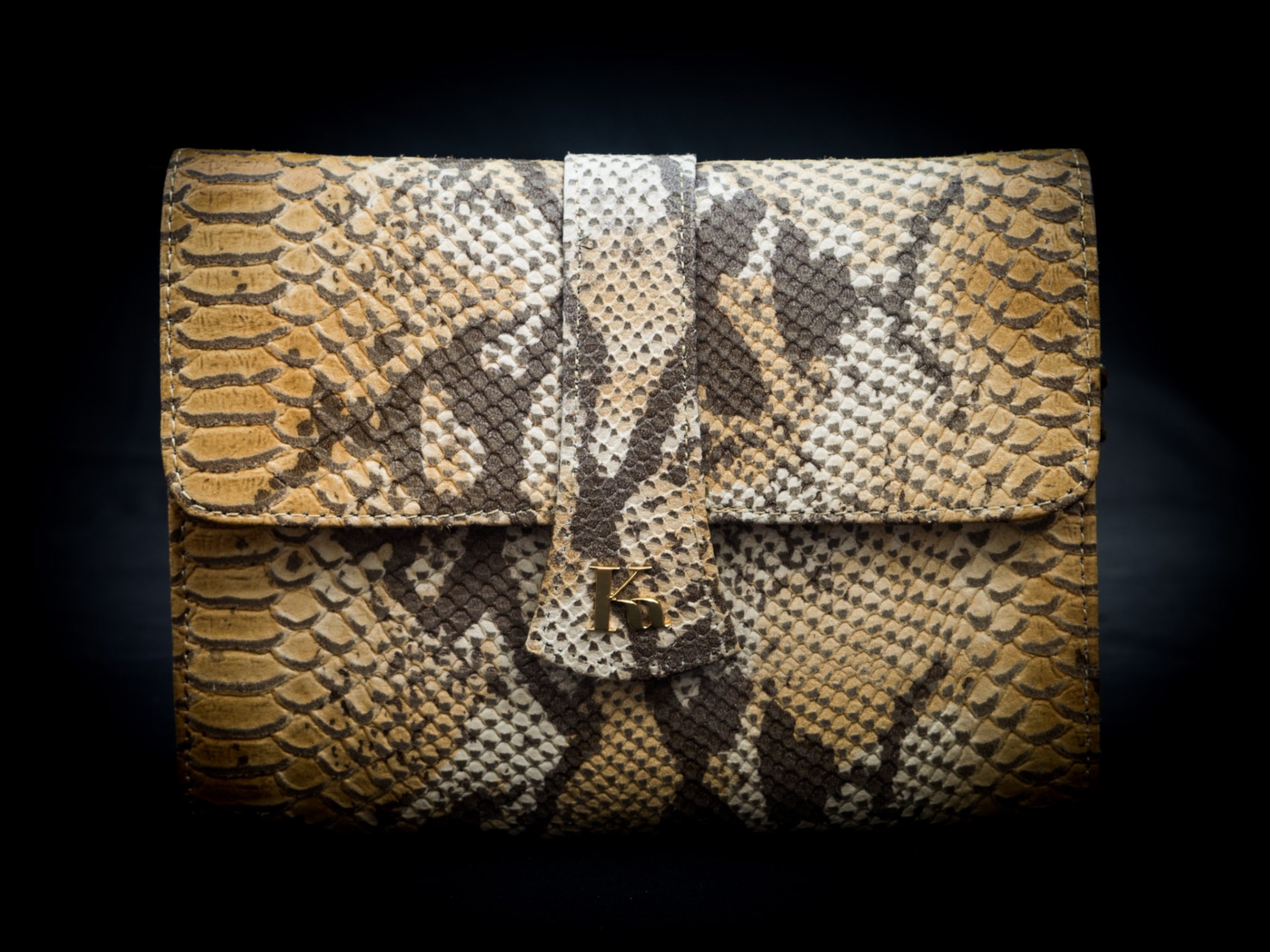 Kumesu - Leather snake lizard bag small
